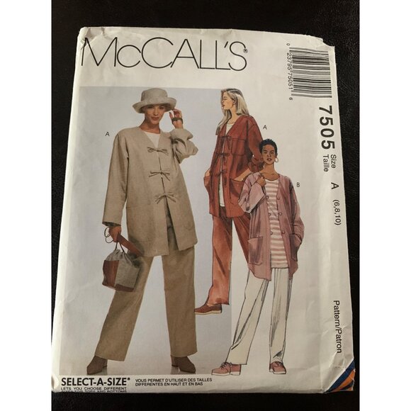 McCall's Misses Coat Shirt Pant Sewing Pattern Sz 6 - 10 M7505 - Uncut - Picture 1 of 9